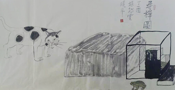 牟晓平作品10《寻禅图》 规格：68X136cm 创作时间：丁酉（2017年）